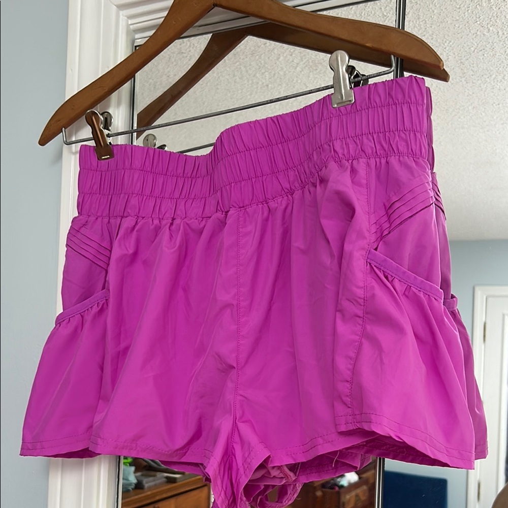 Free People Women's Pink Elastic Waist Shorts